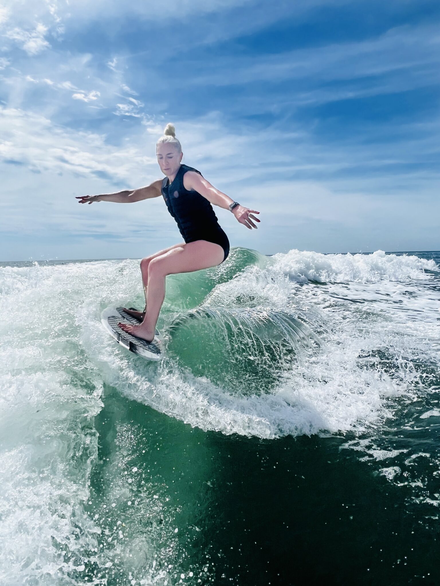 Wakesurfing female Clearwater Beach
