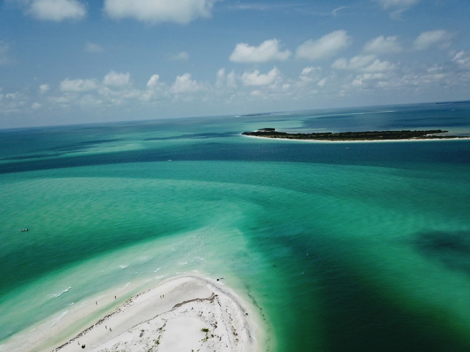 Arial view of sandbar