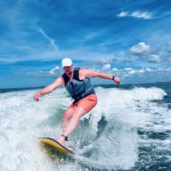 Man wakesurfing Clearwater Beach